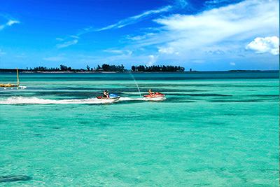 A group of friends on jet ski's